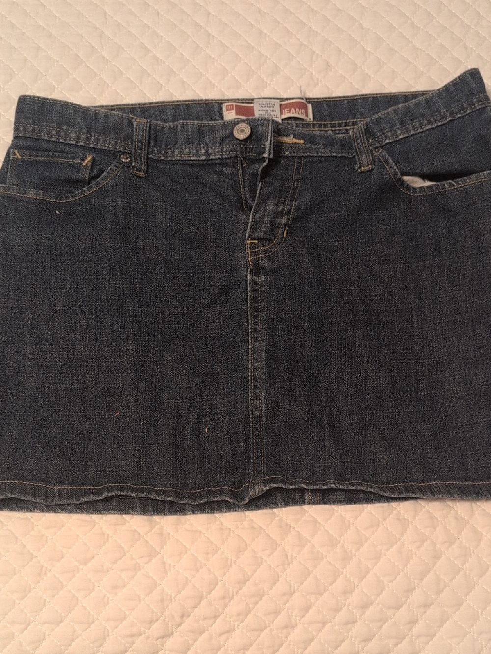 Dark Blue Denim Mini Skirt - Classic Jeans Style